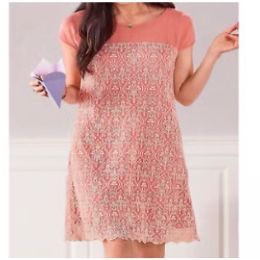 Sundance Rose Palace embroidered Dress pink lace PM